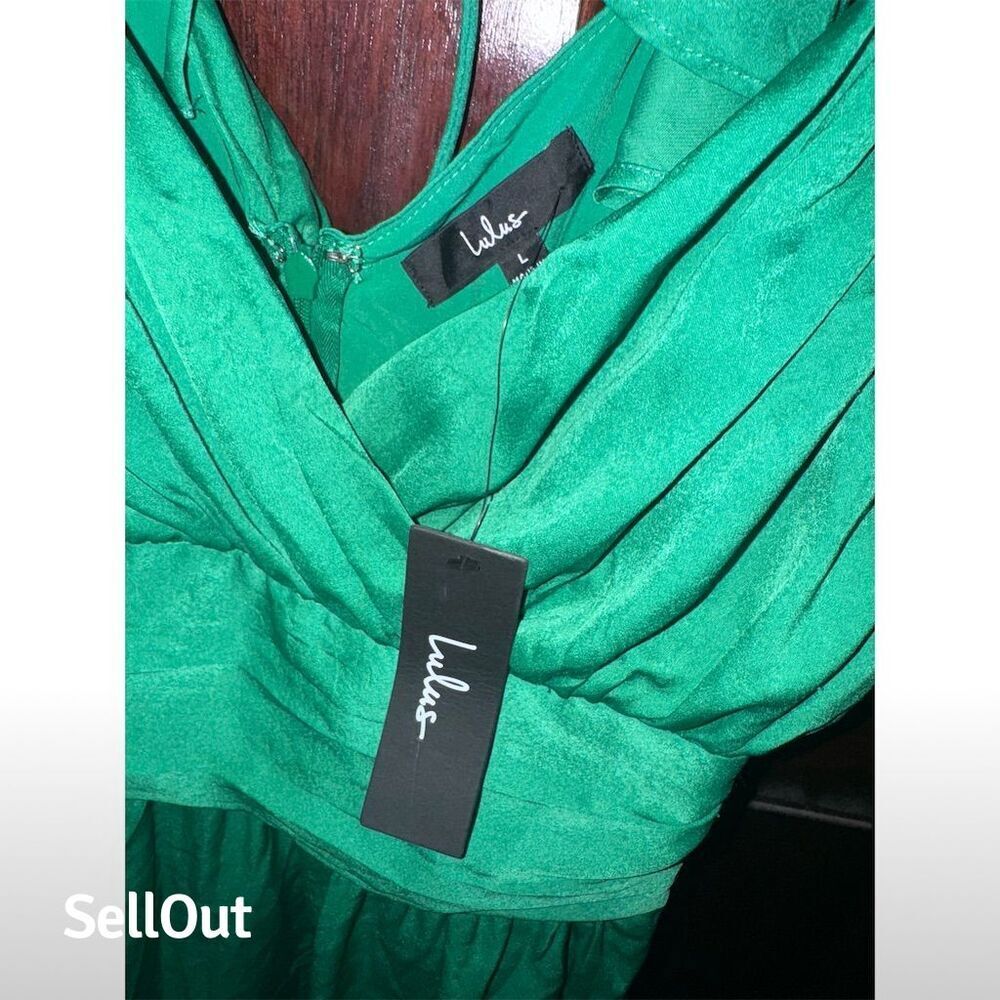 NWT Lulus Women's Green Daytime Darling Mini Dress‎ Ruffled Sleeves Party - Picture 12 of 13